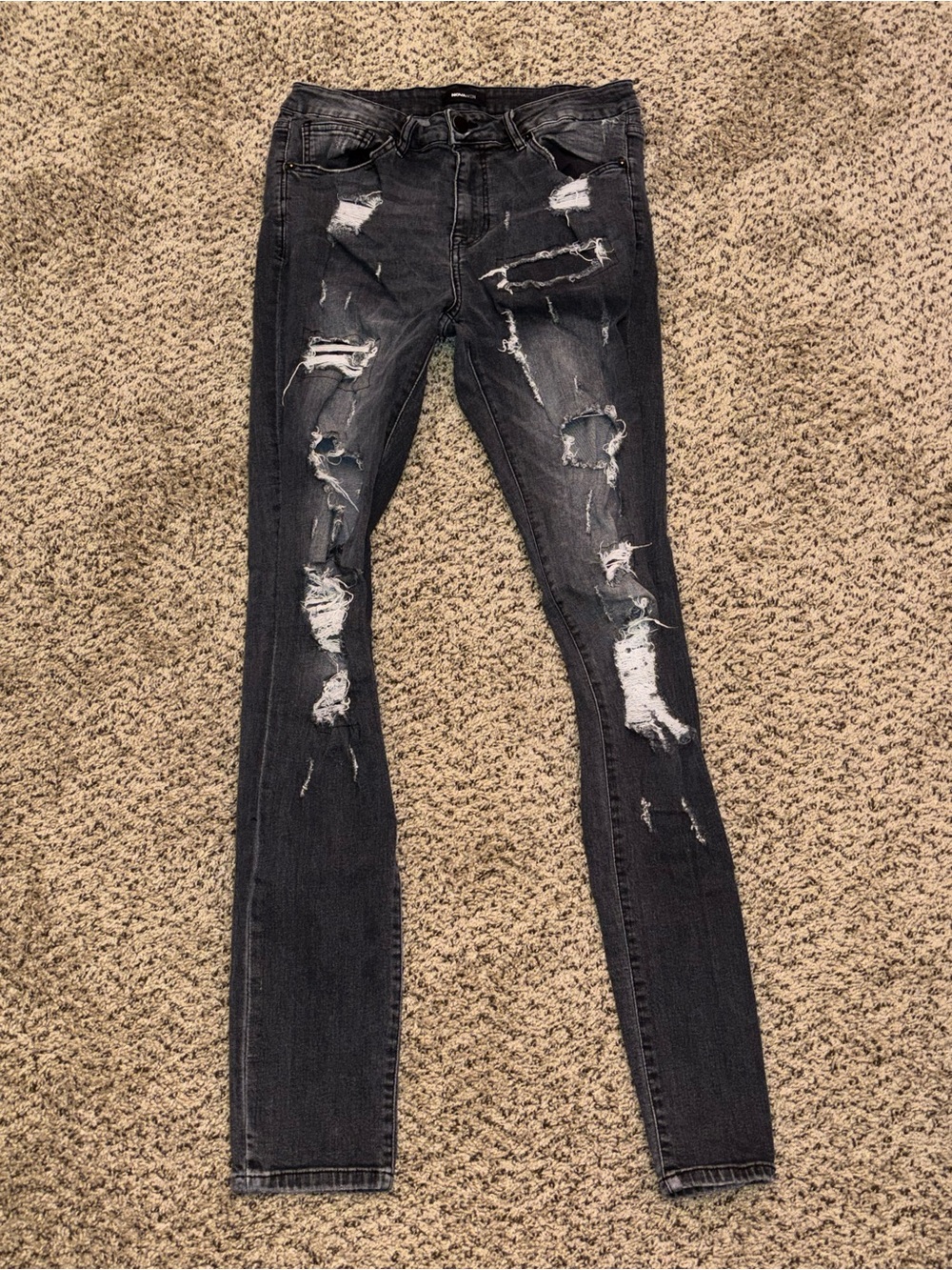 Black Distressed Men’s Skinny Jeans